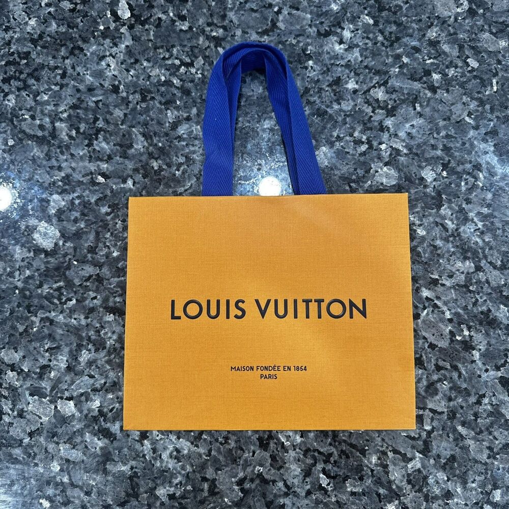 Louis Vuitton Orange Paper Shopping Tote Small Empty Bag 9” x 7.5” X 4.5